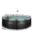 EXIT Black Leather Pool ø427x122cm mit Sandfilterpumpe - schwarz