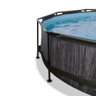 EXIT Black Wood Pool &oslash;300x76cm mit Filterpump und Sonnensegel - schwarz