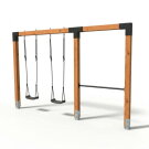 EXIT Linea Robust 110 doppelte Holzschaukel mit Reckstange