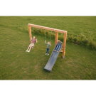 EXIT Linea Massiv 140 Holzschaukel mit Rutsche und Turnringen