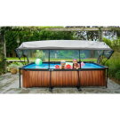 EXIT Wood Pool 300x200x65cm mit Filterpumpe und Abdeckung - braun