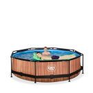 EXIT Wood Pool ø300x76cm mit Filterpumpe - braun