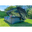 EXIT Wood Pool 300x200x65cm mit Filterpumpe und Abdeckung und Sonnensegel - braun