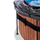 EXIT Wood Pool ø450x122cm mit Sandfilterpumpe und Abdeckung - braun