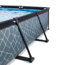 EXIT Stone Pool 220x150x65cm mit Filterpumpe und Abdeckung und Sonnensegel - grau
