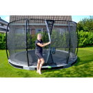 EXIT Elegant Premium Inground-Trampolin ø366cm mit Deluxe Sicherheitsnetz - grau