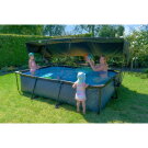 EXIT Wood Pool 300x200x65cm mit Filterpumpe und Sonnensegel - braun