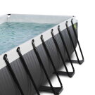 EXIT Black Leather Pool 400x200x122cm mit Sandfilterpumpe und Abdeckung und Zubeh&ouml;rset - schwarz