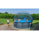 EXIT Black Leather Pool &oslash;450x122cm mit Sandfilterpumpe und Abdeckung - schwarz