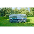 EXIT Wood Pool 540x250x122cm mit Sandfilterpumpe und Abdeckung und W&auml;rmepumpe - braun