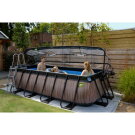 EXIT Black Leather Pool 400x200x100cm mit Sandfilterpumpe und Abdeckung und Wärmepumpe - schwarz