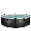 EXIT Black Leather Pool ø450x122cm mit Filterpumpe - schwarz