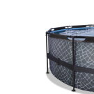 EXIT Stone Pool ø488x122cm mit Sandfilterpumpe und Abdeckung - grau