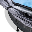 EXIT Black Wood Pool &oslash;360x76cm mit Filterpump und Sonnensegel - schwarz