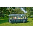 EXIT Wood Pool 540x250x122cm mit Sandfilterpumpe und Abdeckung und W&auml;rmepumpe - braun
