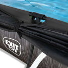 EXIT Black Wood Pool 300x200x65cm mit Filterpumpe und Sonnensegel - schwarz