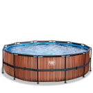 EXIT Wood Pool ø488x122cm mit Filterpumpe - braun