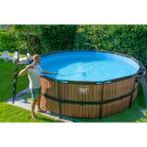 EXIT Wood Pool &oslash;450x122cm mit Sandfilterpumpe - braun