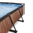 EXIT Wood Pool 300x200x65cm mit Filterpumpe und Abdeckung - braun