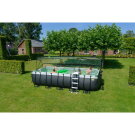 EXIT Black Leather Pool 540x250x122cm mit Sandfilterpumpe und Abdeckung und Wärmepumpe - schwarz