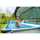 EXIT Soft Grey Pool 300x200x65cm mit Filterpumpe und Abdeckung - grau
