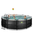 EXIT Black Leather Pool ø450x122cm mit Filterpumpe - schwarz