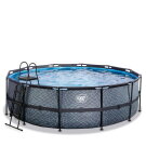 EXIT Stone Pool &oslash;450x122cm mit Sandfilterpumpe - grau