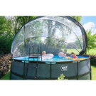 EXIT Wood Pool ø488x122cm mit Sandfilterpumpe und Abdeckung - braun