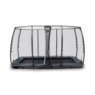 EXIT InTerra ebenerdiges Trampolin 214x366cm mit Sicherheitsnetz - grau