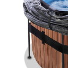 EXIT Wood Pool &oslash;427x122cm mit Sandfilterpumpe und Abdeckung und W&auml;rmepumpe - braun