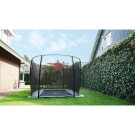 EXIT InTerra ebenerdiges Trampolin 214x366cm mit Sicherheitsnetz - grau