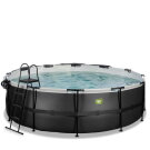 EXIT Black Leather Pool &oslash;450x122cm mit Sandfilterpumpe und Abdeckung - schwarz
