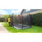 EXIT InTerra ebenerdiges Trampolin 214x366cm mit Sicherheitsnetz - grau