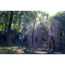 EXIT Silhouette Bodentrampolin ø244cm mit Sicherheitsnetz - rosa