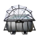 EXIT Black Leather Pool 400x200x100cm mit Sandfilterpumpe und Abdeckung - schwarz
