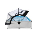 EXIT Soft Grey Pool 300x200x65cm mit Filterpumpe und Abdeckung - grau