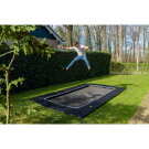 EXIT Dynamic ebenerdiges Trampolin 244x427cm mit Freezone Sicherheitsplatten - schwarz