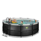 EXIT Black Leather Pool ø427x122cm mit Sandfilterpumpe - schwarz