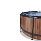 EXIT Wood Pool &oslash;360x122cm mit Sandfilterpumpe - braun