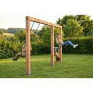 EXIT Linea Massiv 140 doppelte Holzschaukel mit Reckstange