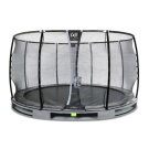 EXIT Elegant Premium Inground-Trampolin ø366cm mit Deluxe Sicherheitsnetz - grau