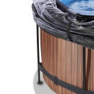 EXIT Wood Pool ø360x122cm mit Sandfilterpumpe und Abdeckung - braun