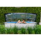 EXIT Soft Grey Pool 300x200x65cm mit Filterpumpe und Abdeckung - grau