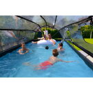 EXIT Stone Pool 540x250x100cm mit Sandfilterpumpe und Abdeckung und Wärmepumpe - grau