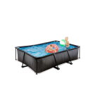 EXIT Black Wood Pool 220x150x65cm mit Filterpumpe - schwarz
