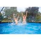 EXIT Black Leather Pool &oslash;360x122cm mit Sandfilterpumpe und Abdeckung und W&auml;rmepumpe - schwarz