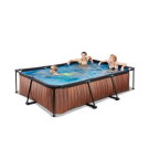 EXIT Wood Pool 300x200x65cm mit Filterpumpe - braun