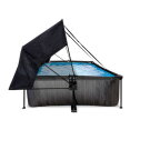 EXIT Black Wood Pool 300x200x65cm mit Filterpumpe und Sonnensegel - schwarz