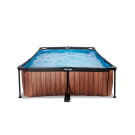 EXIT Wood Pool 300x200x65cm mit Filterpumpe - braun