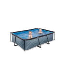 EXIT Stone Pool 220x150x65cm mit Filterpumpe - grau